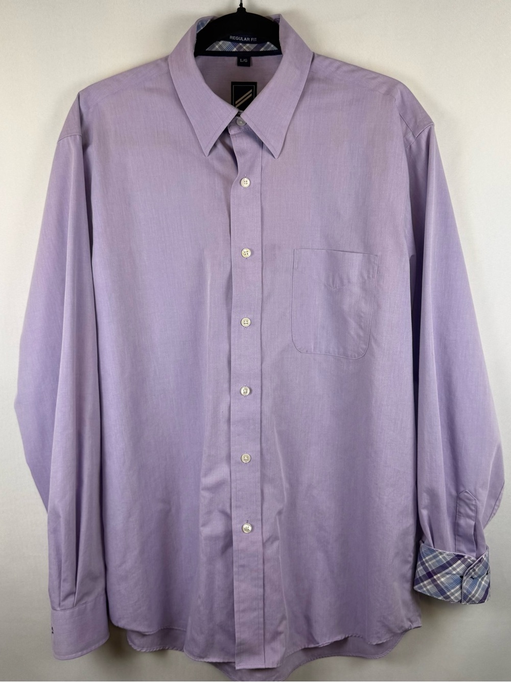 Hechter Non Iron Lavender Dress Shirt Large Regular Fit